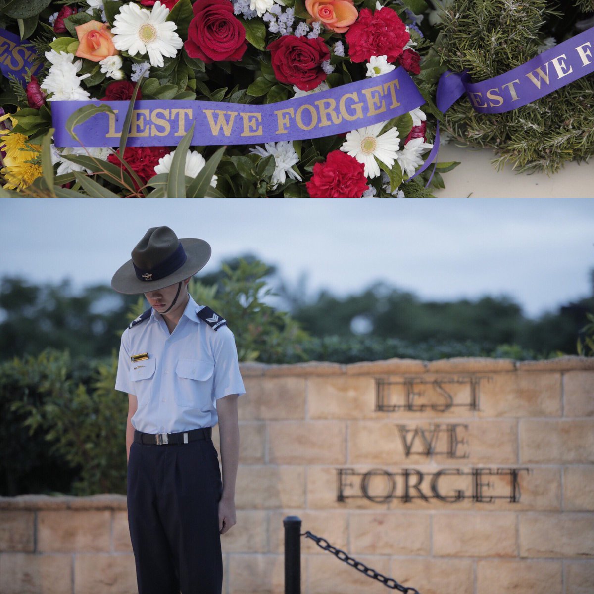 GreenslopesPH's tweet photo. The eternal flame burned brightly this morning at Greenslopes Private Hospital for the #AnzacDay Dawn Service. Thank you to those who volunteered and who attended to pay tribute to our servicemen and women. #LestWeForget https://t.co/RTyIk4wBat