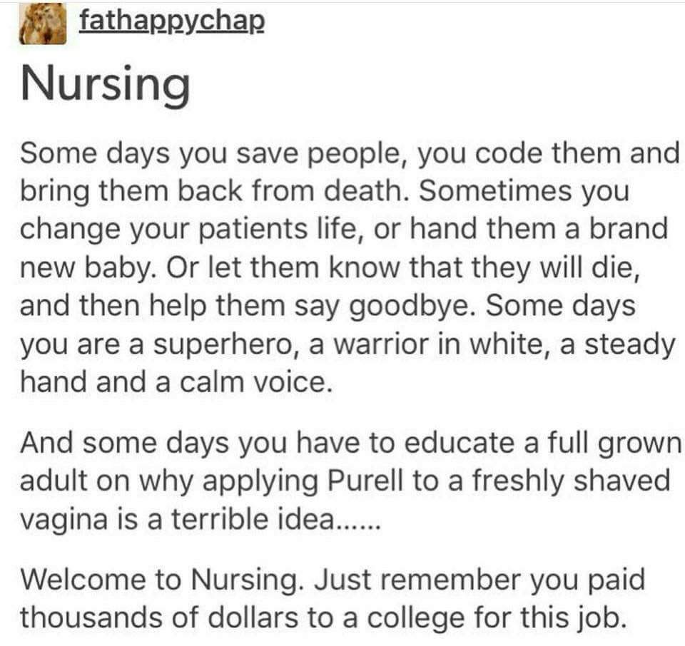 greenleafnurse3's tweet photo. Nursing, this is what it's all about! 🌿🤣🌿 #gypsynurse #travelnurse https://t.co/yGgidUh1ah