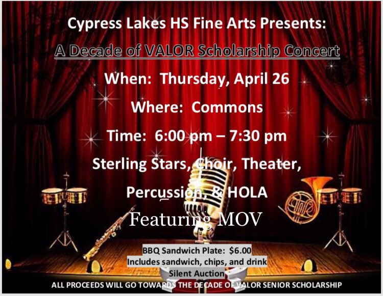 cylakeschoir's tweet photo. @SterlingStars @CyLakesMOV @CylakesHOLA @cylakeschoir @Cylakesband @TheatreCyLakes  @cylakesart  FINE ARTS BENEFIT CONCERT https://t.co/0x8goBemDN
