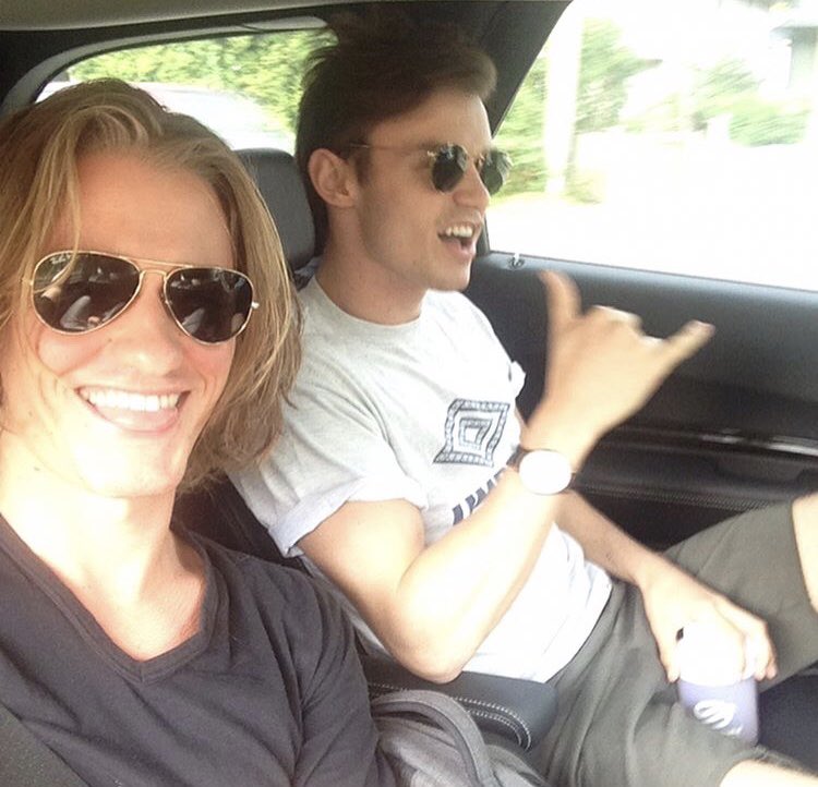 Elena_Dil's tweet photo. I leave my phone in the car for TWO MINUTES and there is a zillion selfies on it from these two dorks 🙄🙄🙄 @Harry_Hook_ @Gil_Gaston_ https://t.co/yKaTbRxQPP