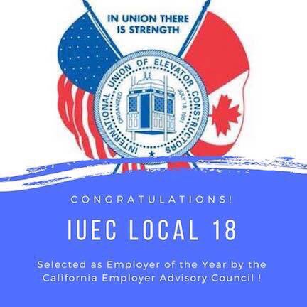 SD_BldgTrades's tweet photo. Congratulations to our very own IUEC Local 18 for being honored as a CA Employer of the Year - for “exemplary contribution in hiring our American heroes, our veterans.” 

We are so proud of you, brothers and sisters! #UnionStrong #ElevatorConstructors #BTfamily #1u https://t.co/Nwv8H6W4Iu