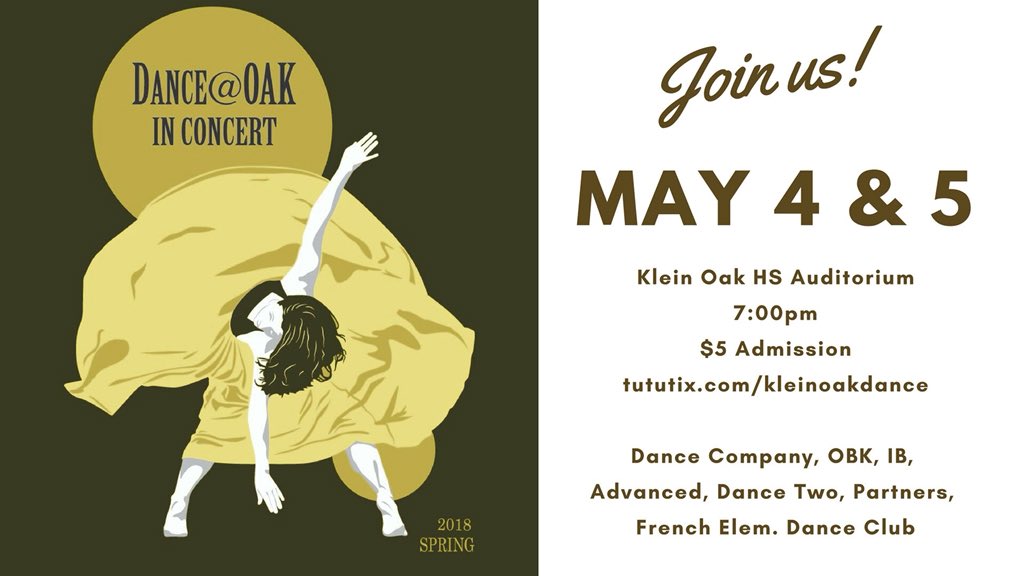KleinOakDance's tweet photo. Come and see some amazing young men and women, sharing their art!  @KleinOak @FrenchKISD ♥️. #studio414 #dancerocksatoak https://t.co/wbY2m2YXi9