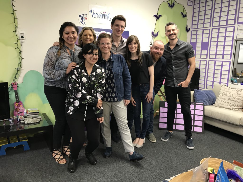 DarraghO_C's tweet image. Always fun visiting the #Vamperina writing team with our esteemed guide @chrisdocnee