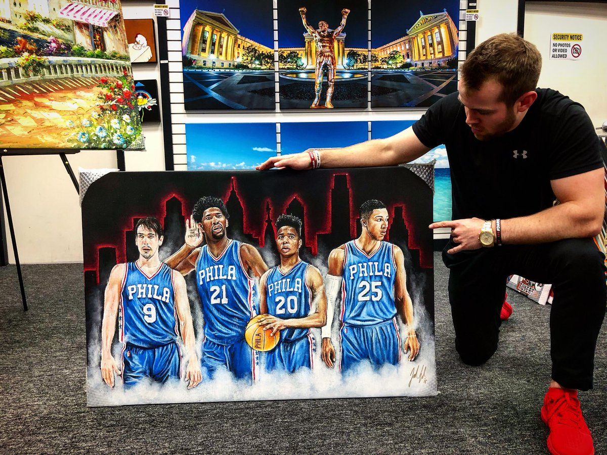 Spector_Art's tweet photo. The time is now... TRUST THE PROCESS
.
#spectorart #MeeksFree #philly #phillyartist #gosixers #trustheprocess #joelembiid https://t.co/vNFRfA7AqL