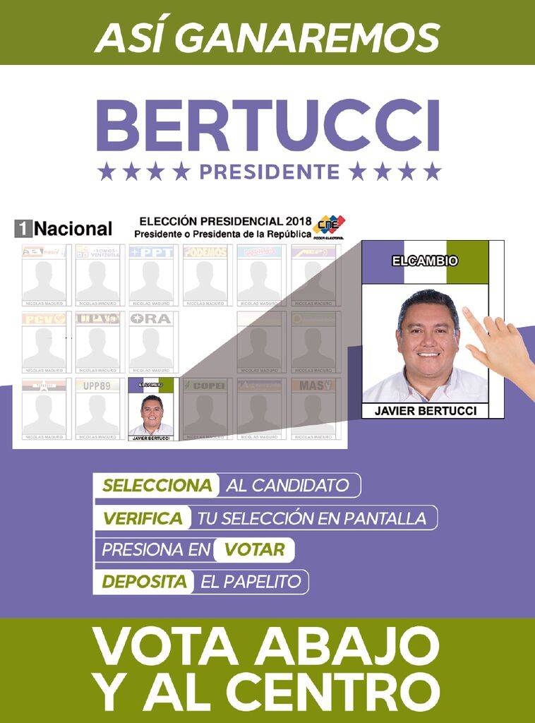 Javierjaaskt's tweet photo. #ReportePresidenciales vamos con todo con el candidato @JAVIERBERTUCCI es la esperanza del cambio de nuestro País!! https://t.co/tE71SEtmsk