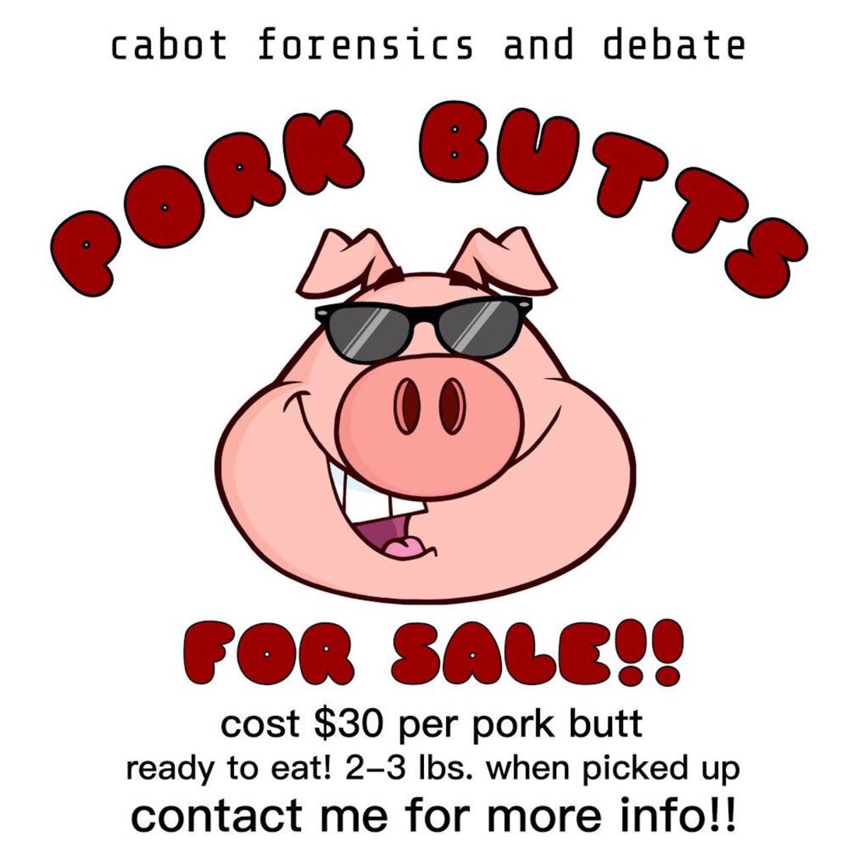 Cabot_V4N6's tweet photo. 🎶🎵We like Pork Butts and we cannot lie...🎵🎶 https://t.co/NcQWf8FBoz