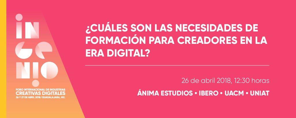 CCDJALISCO's tweet photo. ¿Cuáles son las necesidades de formación para creadores en la era digital? se presenta el día de mañana en #INGENIO a las 12:30 hrs. desde Cuartel Creativo.
#INGENIOmx | https://t.co/Wpafh46kXq https://t.co/s5qPsv6xny