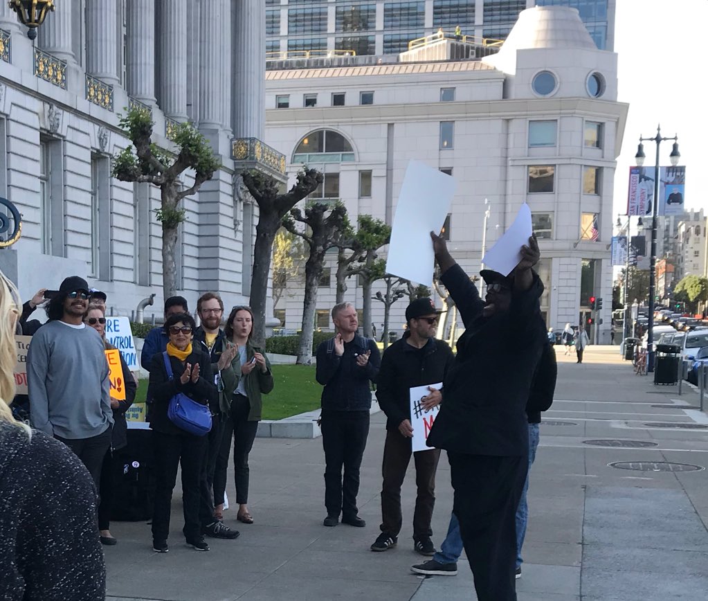 DSA_SF's tweet photo. Tenants from #savemidtown were promised that if they turned in petitions saying they don’t want demolition. They’re turning in the necessary signatures today. https://t.co/AKAMUSfjkW
