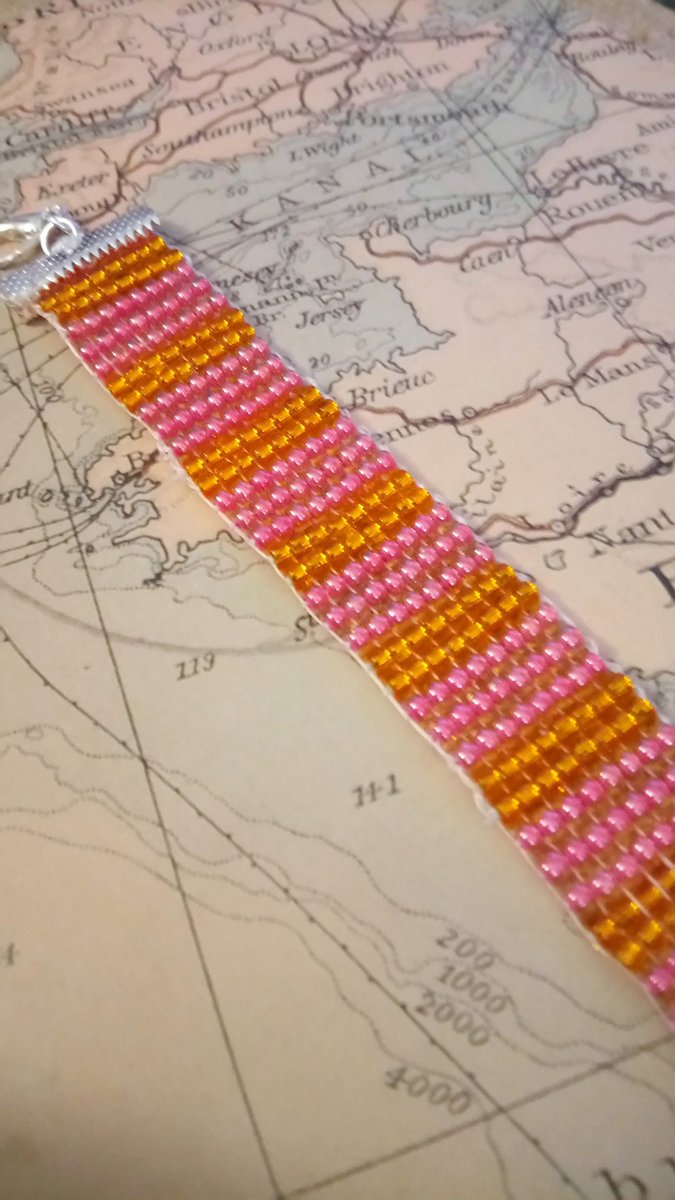 Roxy1996Pateman's tweet photo. Excited to share the latest addition to my #etsy shop: pink and orange beaded bracelet, bright, summer, spring, stripped, unique, one of a kind, handcrafted https://t.co/VFiBvdtqFV https://t.co/cJ34RYhPBi