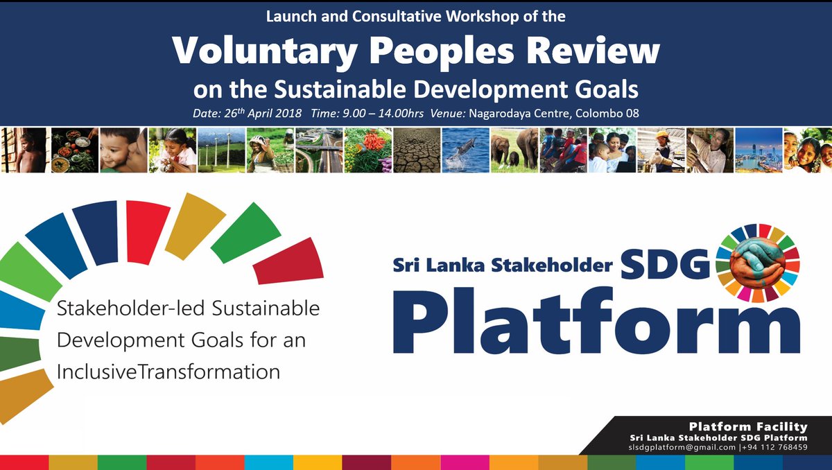slsdgplatform's tweet photo. First ever 'Voluntary Peoples Review' on the SDGs by Sri Lanka to be launched on 26th April in Colombo organised by the Sri Lanka Stakeholder SDG Platform. #agenda2030 #SDGs https://t.co/N17EVmqXT1
