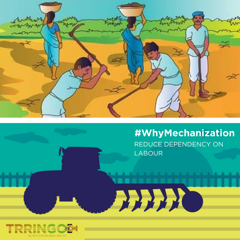 TrringoFarm's tweet photo. #WhyMechanization | Reason #2 for adopting mechanization - It reduces the dependency on labour. Now you can complete your farm activities faster, with minimum labour! https://t.co/LF4lqDBQUo
