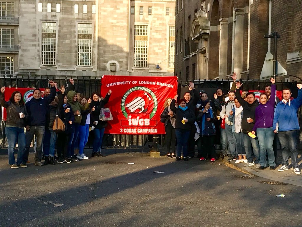 It’s started! Picket line already up and running <a href="/UoLondon/">University of London</a> <a href="/LondonU/">University of London</a> with the early morning cleaners’ shift, part of biggest ever HE outsourced workers strike! We’re here all day, demo at 5! #wearetheuniversity #hastalavictoria facebook.com/events/3977468…