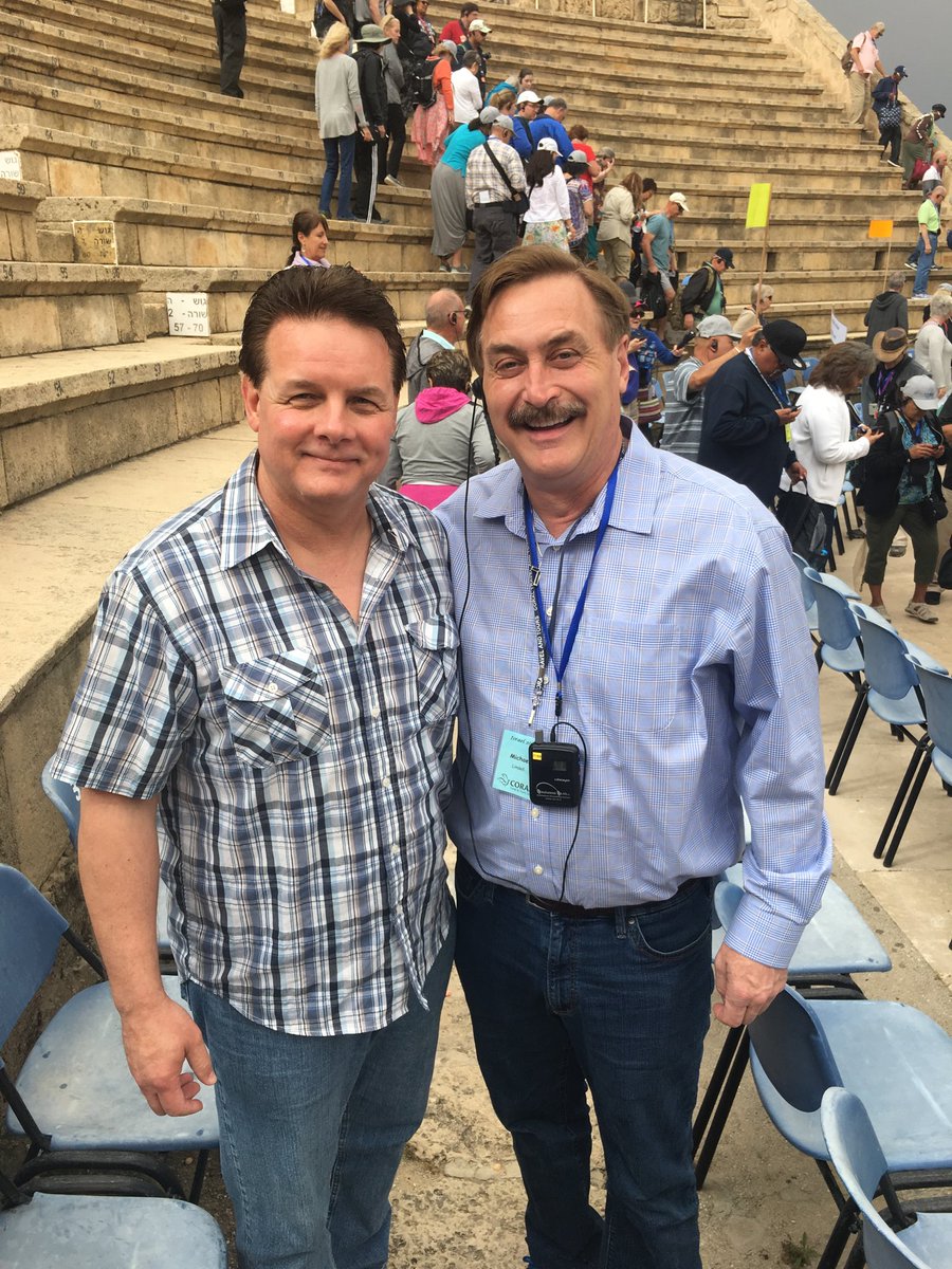 DannoActon's tweet image. RT if you love #MyPillow! I’m 6500 miles from home and I run into the marketing genius & @MyPillowUSA inventor @realMikeLindell at #HerodsTheater in #Israel. #GreatGuy be sure to follow him & the company on Twitter!