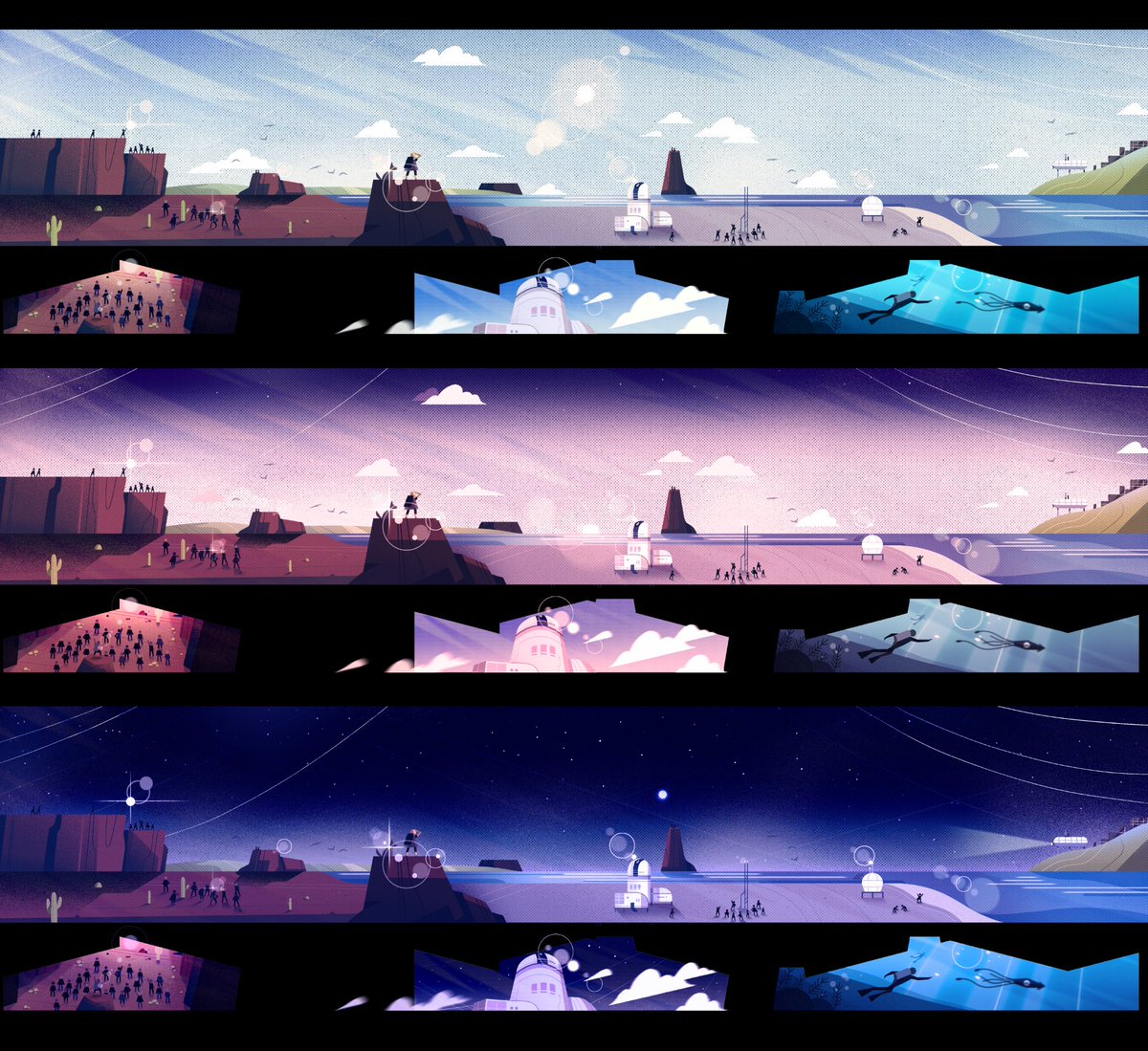 stastr0's tweet photo. Audacious Project day to night 🏙️🌆🌌#ted #tedtalks #ted2018 #theaudaciousproject #design #illustration #motiongraphics #motiondesign #projectionmapping #animation #mograph #landscape https://t.co/6BCKGSXSyl