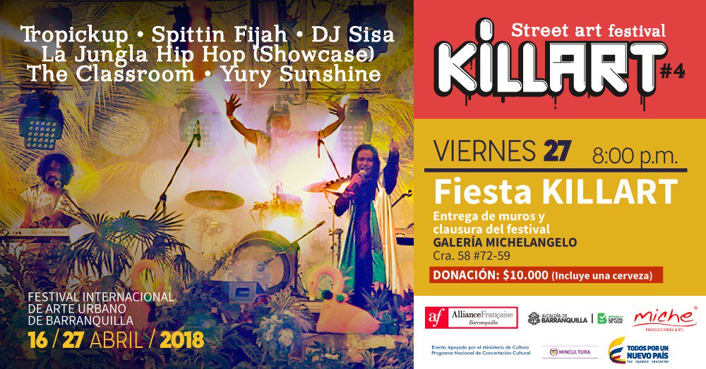¡Tenemos noticias! El festival de Street Art, @killartfest, culmina su 4ta Edición este VIERNES con el show de dos artistas de la casa #UltraloideMusic: Tropickup y <a href="/djsisaoficial/">El Propio Sisa</a>. ¡Vamos!