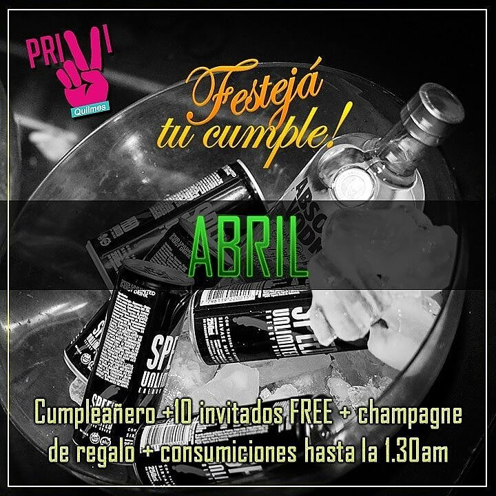 Privi_QuilmesBA's tweet photo. SABADO 28 De Abril | #PriviQuilmesBA festeja los #cumpleaños de TODO #ABRIL 🎉
Cumpleañero + 10 invitados FREE + 1 #champagne de #regalo + una consumicion a cada uno hasta la 1.30AM🎁
Más info 📲 1135679397 https://t.co/ewIPjkEh1F