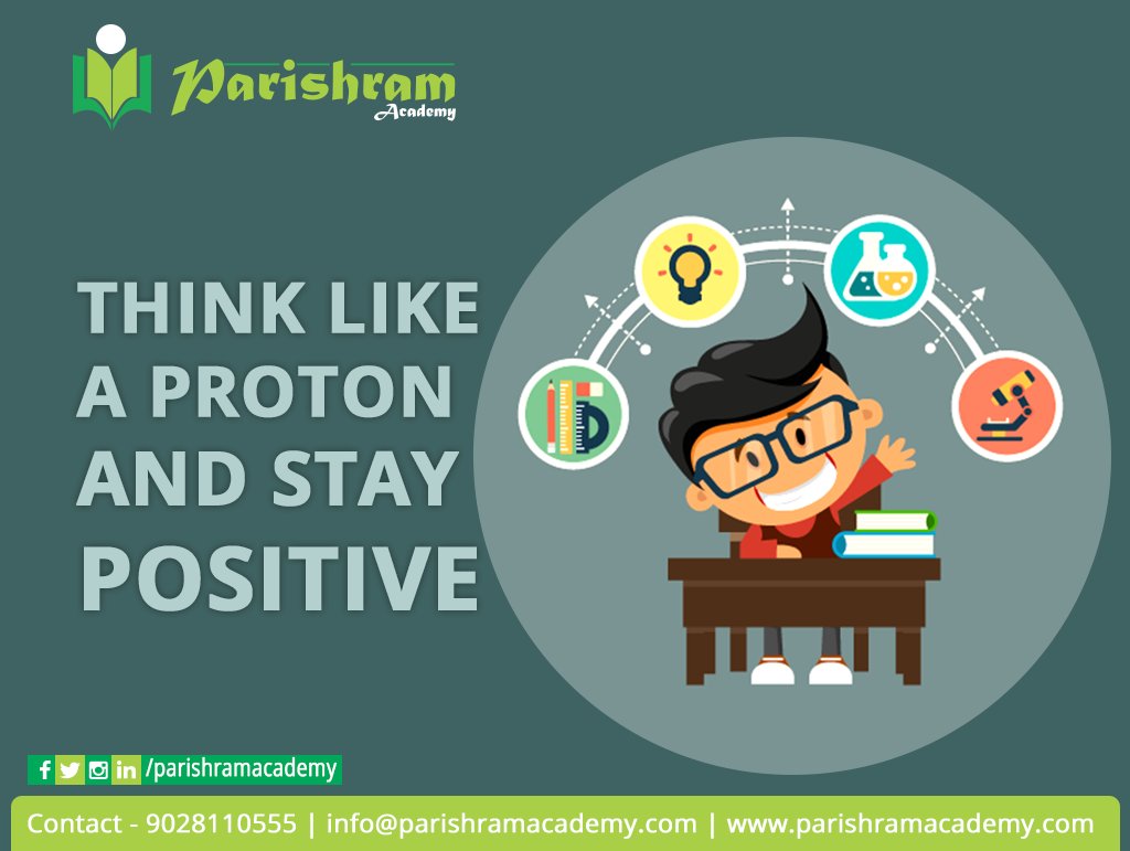 parishramacadem's tweet photo. Be like a Proton, Be Positive
You have worked Hard and Gave your best in the examinations.
Now just sit back and enjoy the positivity of life.
#resultpositivity #proton https://t.co/JjhLN9DOiQ