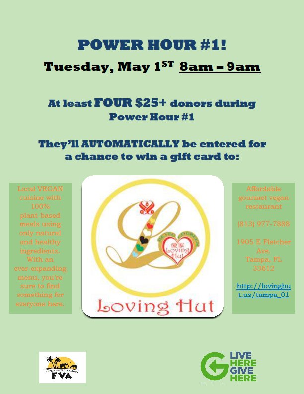 Help FVA secure a billboard to end animal suffering by donating today. And earn a chance to be one of our PRIZE WINNERS when you do! First prize winning opportunity just announced! See details below: givedaytampabay.mightycause.com/story/Vqcglf  #FVAGiveDay18 #GiveDayTB18 #FloridaVoicesforAnimals