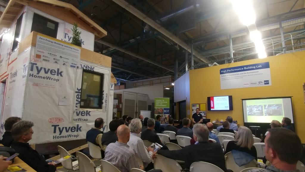 Centroplexus's tweet image. Another progressive building event with the Passive House Vancouver Social at BCIT High Performance Building lab - featuring a Zero Energy Building Learning House.