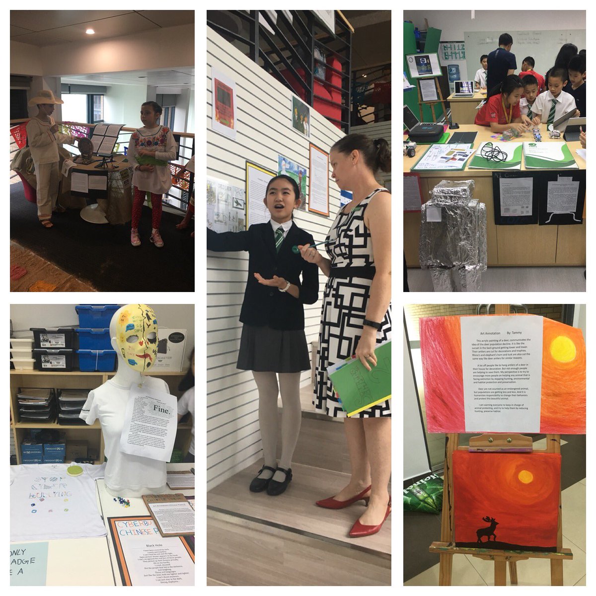 N_L_Campbell's tweet photo. Our 1st #SWISroc #PYPx session is done for the day. The students did well expressing their issue through the arts. We had art, TEDtalks, plays, rock band, singers, rappers, dancers, photographers &amp; much more. Thanks for coming @lrcedo and @estaffordPYP @SWIS_G5 @ibpyp https://t.co/9NctdG6Ruo