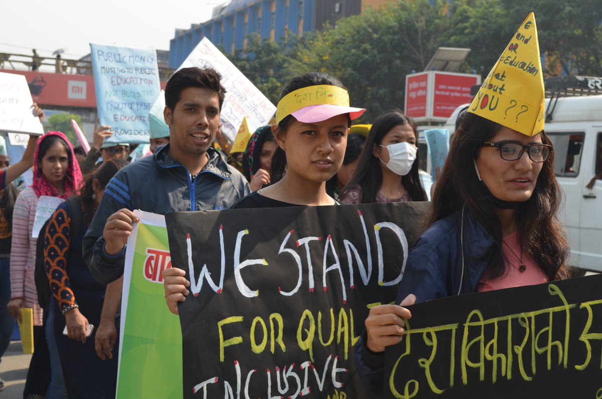 PDRCNepal's tweet photo. Some glimpses of the rally organized to mark global action week for education. #GAW2018 #accountabilityforsdg4 #citizenparticipation @globaleducation https://t.co/UrTkmG9ufy