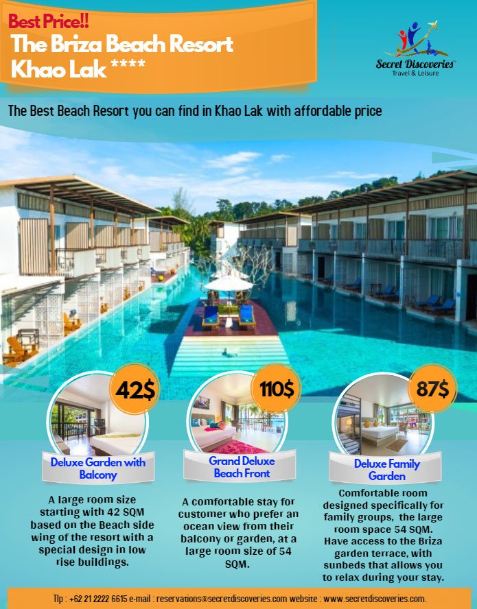 SecretDiscoveTL's tweet photo. The Briza Beach Resort****
Khao Lak, Thailand
Information &amp; Booking 
Ruko Alicante Blok D -39, jl Jendral Gatot Subroto, Boulevard Paramount, Gading Serpong, Tangerang 15820, Indonesia 
+6221 2222 6615, https://t.co/i4hErGSaXs
https://t.co/0mSW28cC5W https://t.co/YIAduNl9tY