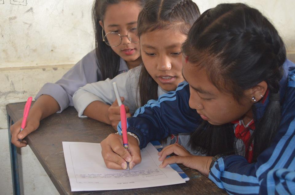 PDRCNepal's tweet photo. School children in Dakshinkali write to Prime Minister KP Sharma Oli (@PM_Nepal); suggest measures to improve the learning environment in public schools. #GAWE2018 @globaleducation #Nepal https://t.co/Bic5uNSXQV