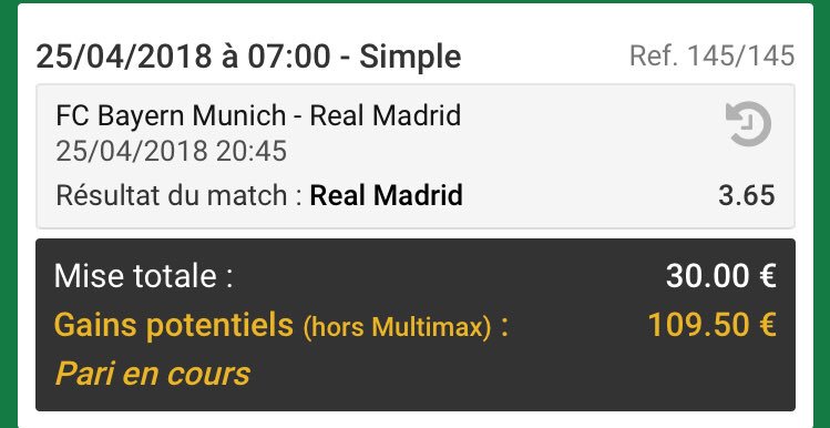 JerseysFR's tweet photo. PRONO POUR LA LDC :
Cote 3,65
Confiance 69%
#viddle #TeamParieur #unibet #ldc #BayernReal #BAYREAL https://t.co/zRd9BkJMPo