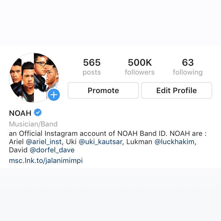 NOAH_ID's tweet photo. Terima kasih untuk 500K + followers di instagram. Terima kasih telah berbagi cerita dengan kami :) https://t.co/Q0VyW44zNY