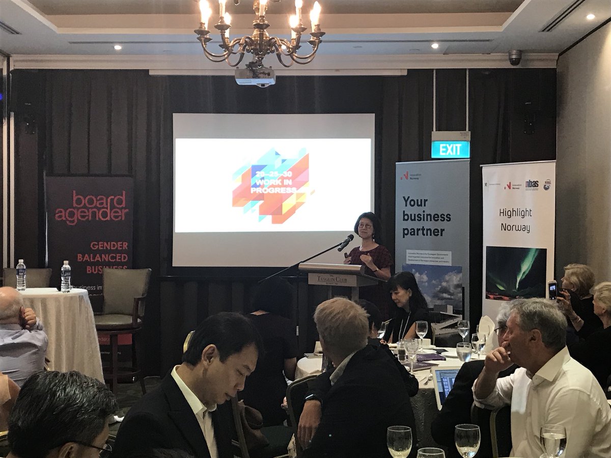 NorwayInSG's tweet photo. @anergaard gave the opening remarks at the #FutureBoards Cross-Boarder Dialogue today at the #TanglinClub - thanks so much to @turidsolvang and @BoardAgender for initiating this cooperation! https://t.co/XL8SJVmst0