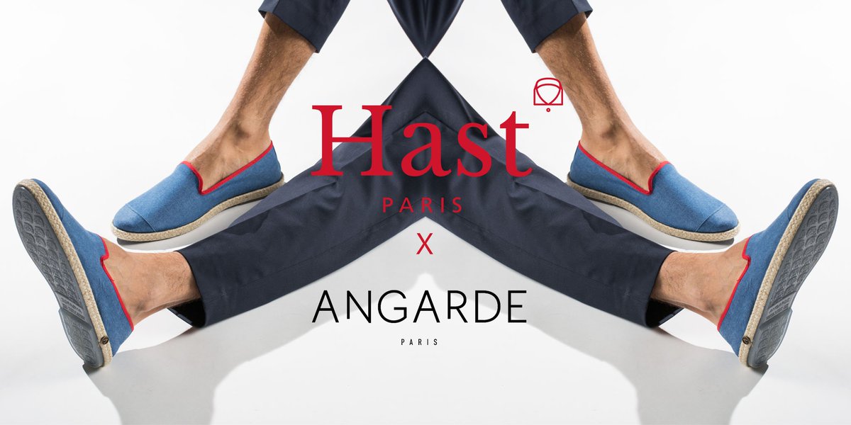 #COLLAB ! Hast x Angarde, la collaboration du printemps ! Confectionnées avec une de nos toiles denim, la nouvelle chaussure à mi-chemin entre une sneaker et une espadrille arbore un liseré rouge pour faire écho à notre logo ! hast.fr/fr/espadrille-… #hastparis #été #soleil #mode