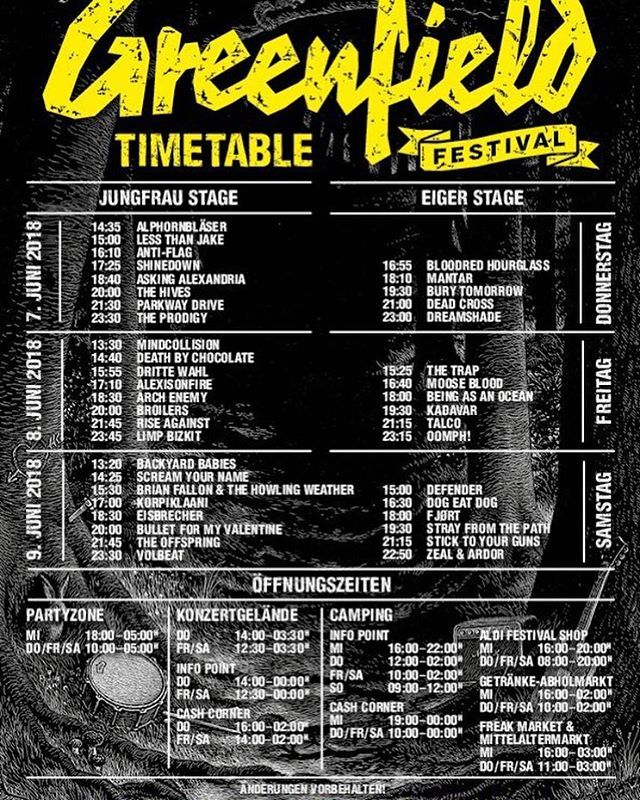 @greenfieldfestival, we are coming!! Check out the official timetable now! We‘re playing the Jungfrau stage on Friday at 1.30pm. See you there!! 💪🏻🤘🏻🤙🏻 #greenfieldfestival #timetable #swissrapcore #mindcollision #cantwait #rapcore #swissmetal #fe… ift.tt/2HZYDgn