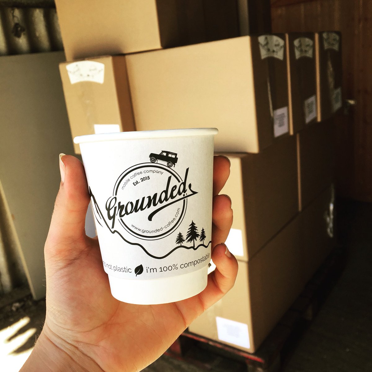 Grounded_Dorset's tweet photo. It’s been a long wait but our branded cups have arrived!!! 😍😍😍 Our coffee is going to taste even better in these bad boys! 
plants not plastic 🌱 
100% compostable ♻️ 

#compostablecups #compostable #eco #ecoroast #ecofriendly #plantsnotplastic #plasticfree #coffeecup https://t.co/6YtyC0L8ow