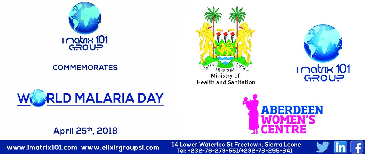 ElixirMMSL's tweet image. We have partnered with the Aberdeen Women’s Centre and MOHS to visit communities on malaria prevention strategies. The local theme is “Join Bele Wuman Beat Malaria” We are excited to team up for such a noble cause.
#ReadytoBeatMalaria #WorldMalariaDay #EMM #ChangingLives