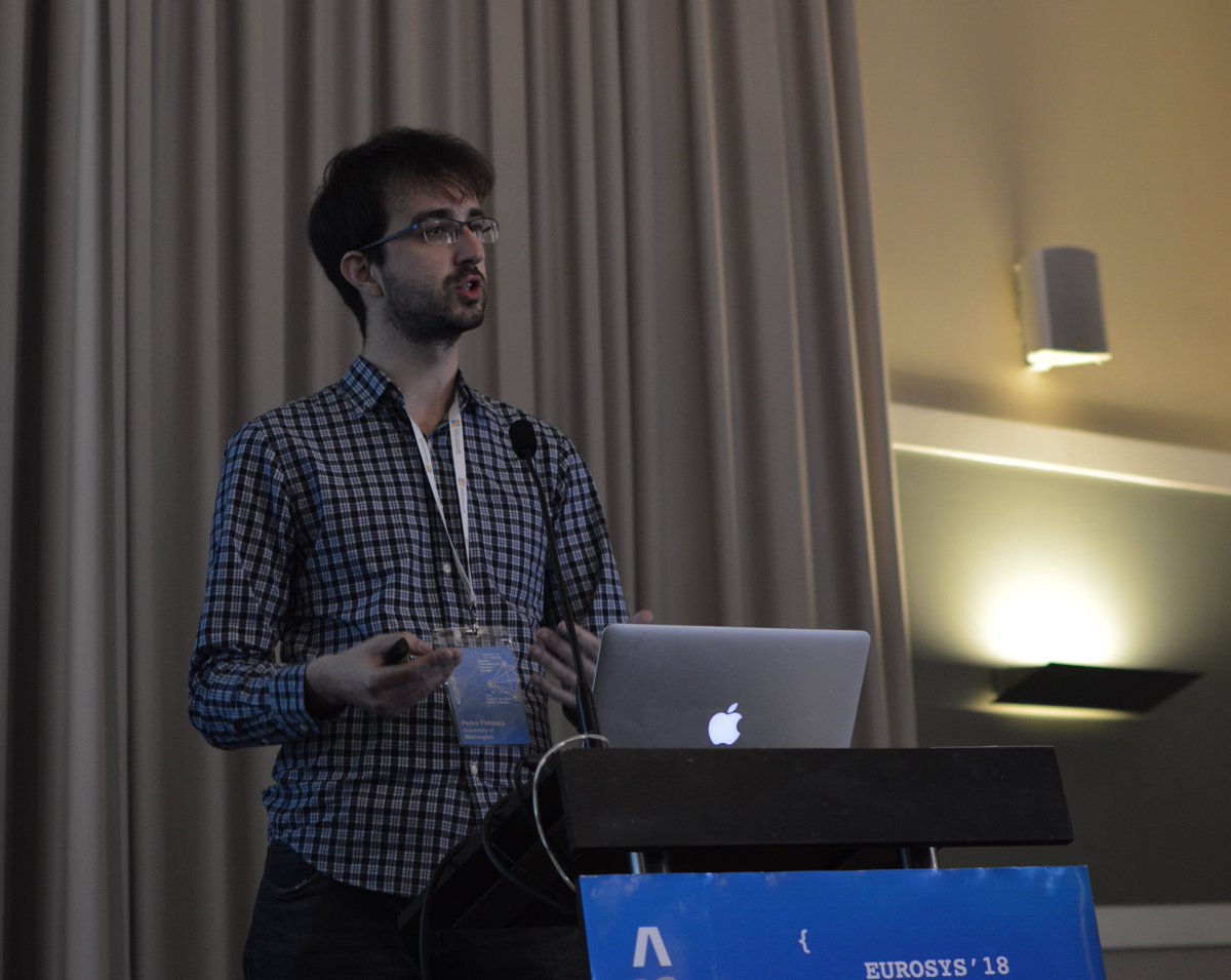 EuroSys_conf's tweet photo. Pedro Fonseca presenting "MultiNyx: A Multi-Level Abstraction Framework for Systematic Analysis of Hypervisors" #eurosys https://t.co/wUxUCH2Xsu