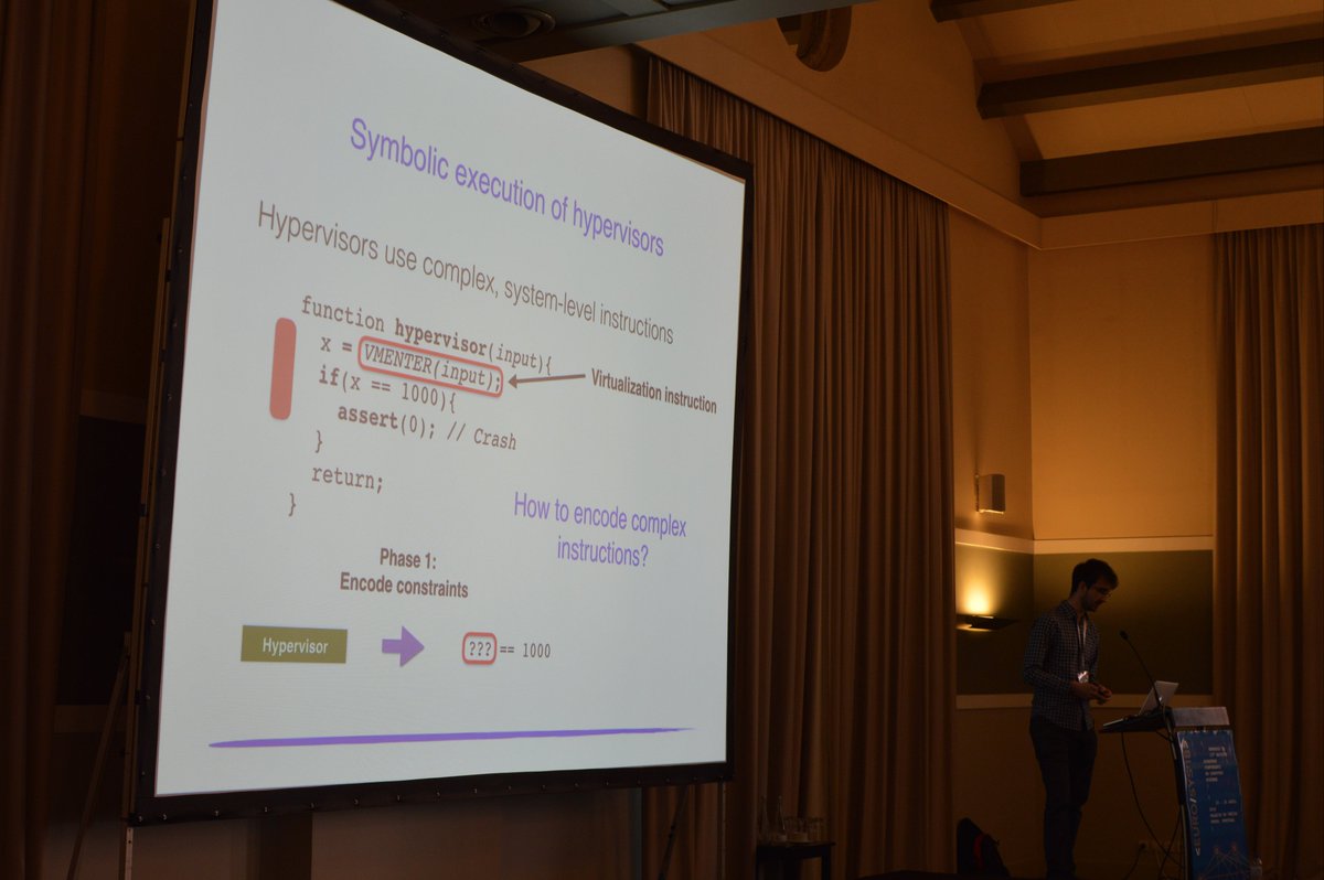 EuroSys_conf's tweet photo. Pedro Fonseca presenting "MultiNyx: A Multi-Level Abstraction Framework for Systematic Analysis of Hypervisors" #eurosys https://t.co/wUxUCH2Xsu