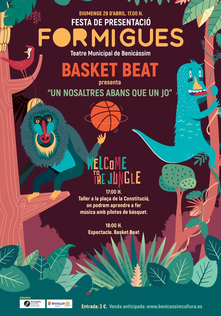 FIESTA DE PRESENTACIÓN FORMIGUES FESTIVAL 2018
Es posible crear arte con un balón de baloncesto?

<a href="/BASKETBEAT/">BASKETBEAT</a> con ‘Un nosaltres abans que un jo’ es el espectáculo que acogerá este domingo 29 de abril, en Benicàssim.