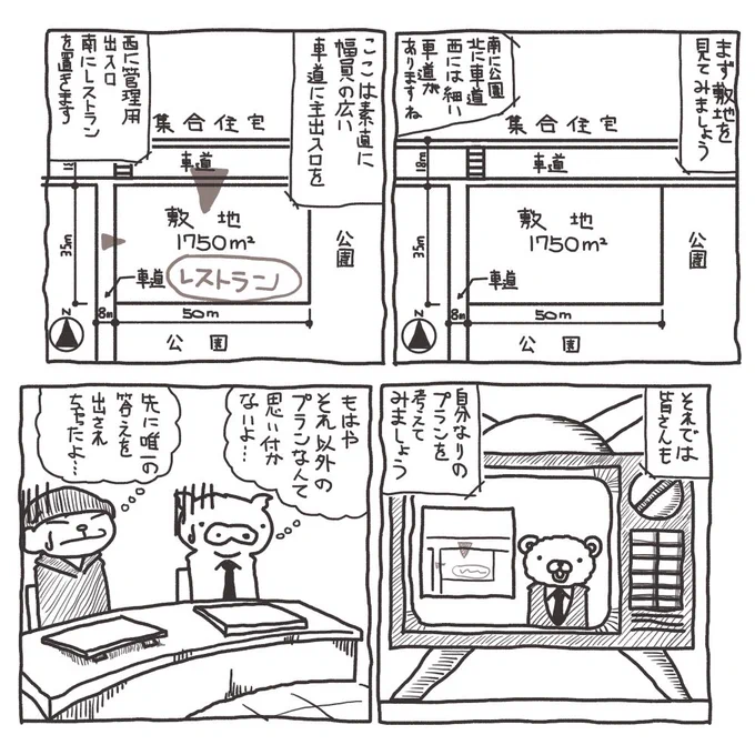 製図講座が始まると、必ずと言っていいほど出てくる「素直」という言葉。素直に考える、素直なプラン、それは一体何を意味しているのか記事にしてみました。→https://t.co/FPqcJ4bx26 #一級建築士試験マンガ 