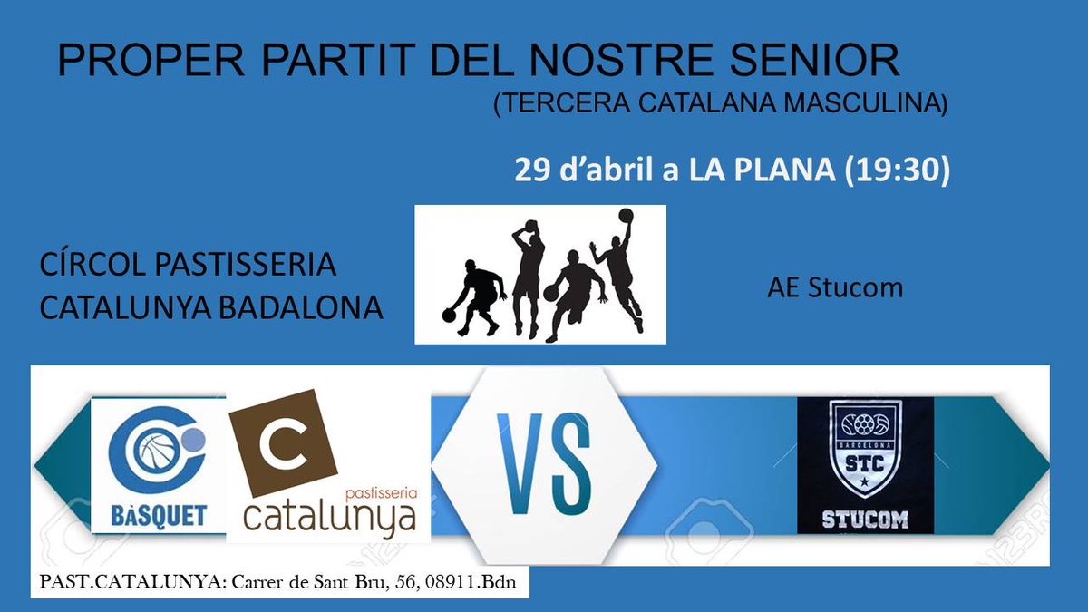 Bàsquet Círcol (@basquetcircol) on Twitter photo EL PARTIT DEL SÈNIOR B MASCULÍ A #3acatbq segon partit de la setmana del Círcol Pastisseria Catalunya, després del que jugaran divendres. Ja en jornada regular, diumenge rebran a l'<a href="/aeStucom/">A.E. Stucom</a> en un nou pas cap a l'objectiu de l'ascens de categoria EL PARTIT DEL SÈNIOR B MASCULÍ A #3acatbq segon partit de la setmana del Círcol Pastisseria Catalunya, després del que jugaran divendres. Ja en jornada regular, diumenge rebran a l'<a href="/aeStucom/">A.E. Stucom</a> en un nou pas cap a l'objectiu de l'ascens de categoria