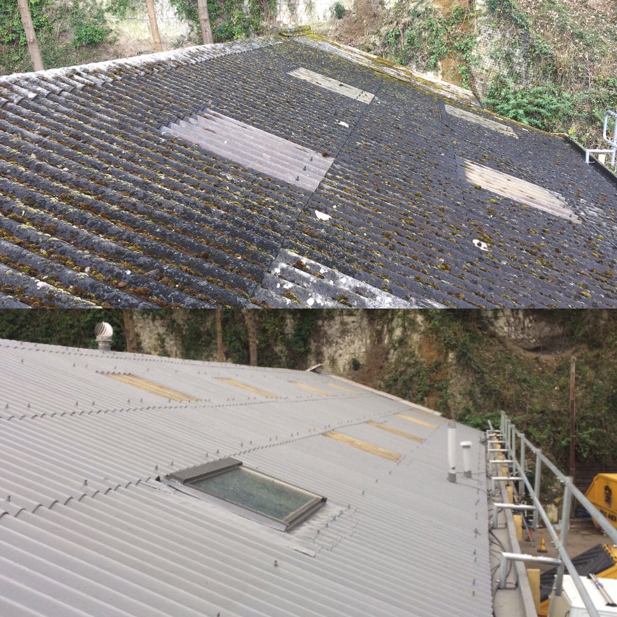 Fantastic before and after Asbestos Waterproofing with a liquid system ZERO disruption fully guaranteed.  Call for your free quotation.