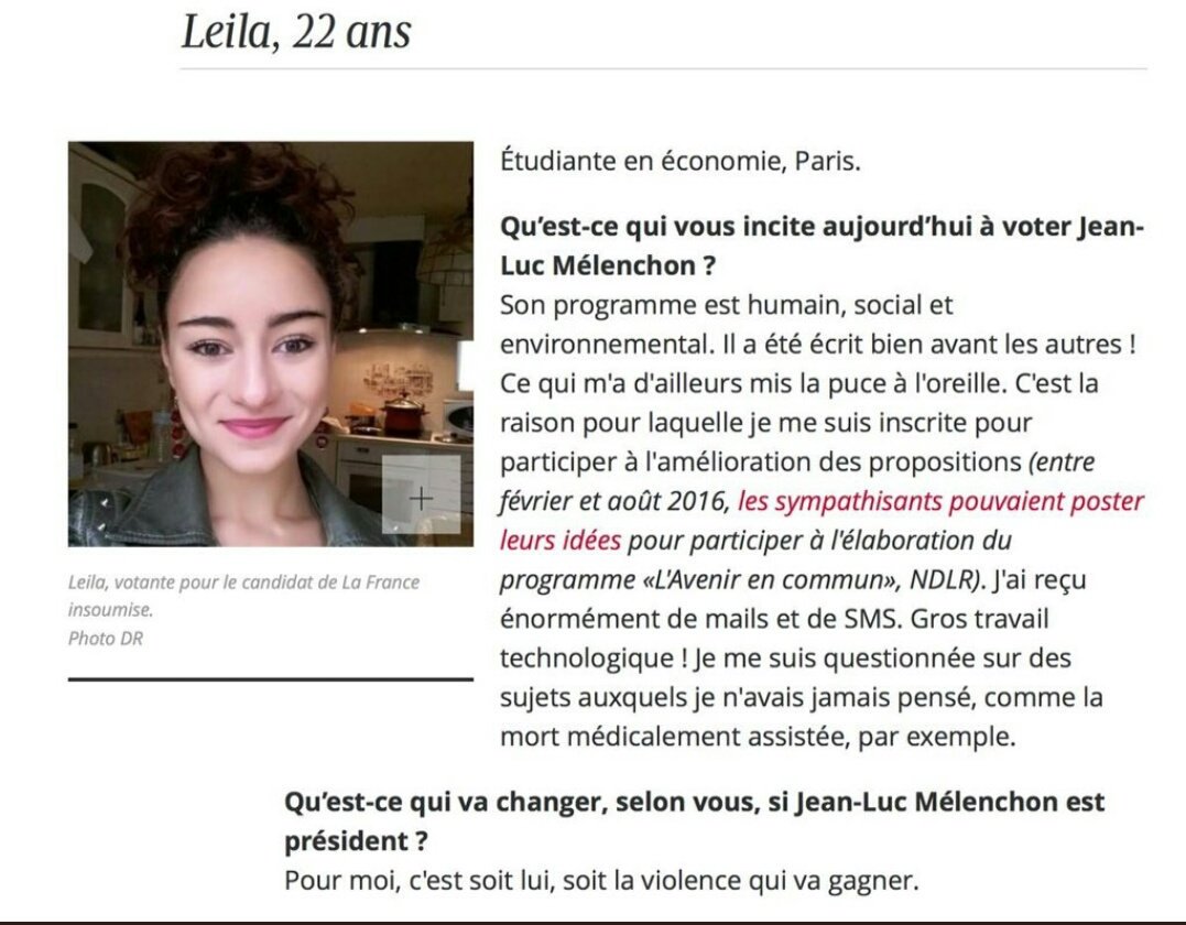 johnmarcel's tweet image. Le gourou Mélenchon qui incite à la violence auprès de ses fragiles et influençables adeptes ... 
Voici #Leila la pseudo étudiante à #Tolbiac mais vraie actrice en devenir à l'origine du #Hoax sur l'étudiant dans le coma

"POUR MOI, C'EST SOIT LUI, SOIT LA VIOLENCE QUI VA GAGNER