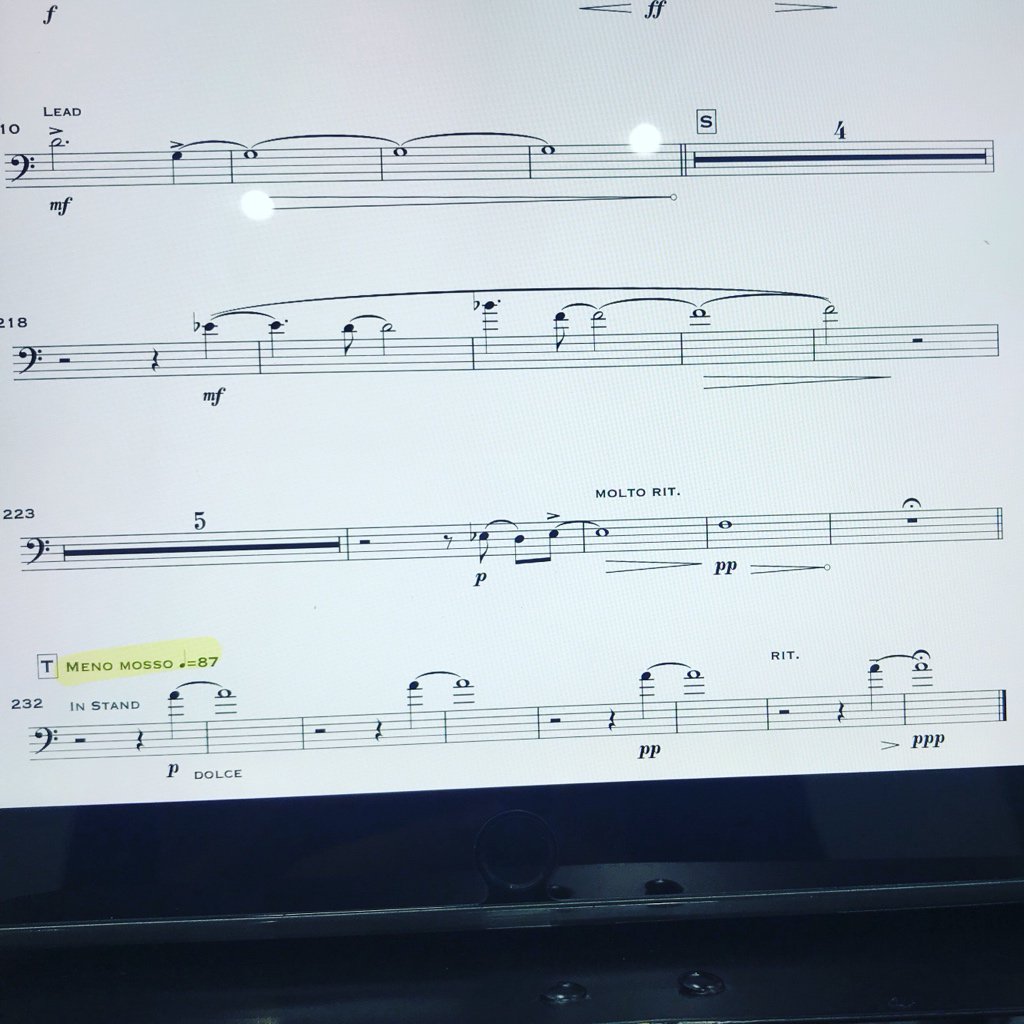 wadamitsu's tweet image. シビれる譜面だ！
p pp ppp
#trombone #higha #ppp