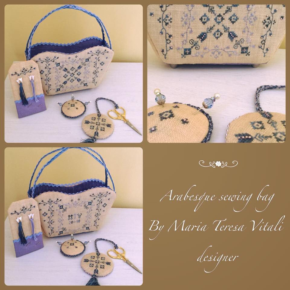 mtvdesigns's tweet photo. Arabesque sewing bag by Maria Teresa Vitali designer #crossstitch #crossstitchpatterns #Kreinik https://t.co/nJXkAMJ8JE