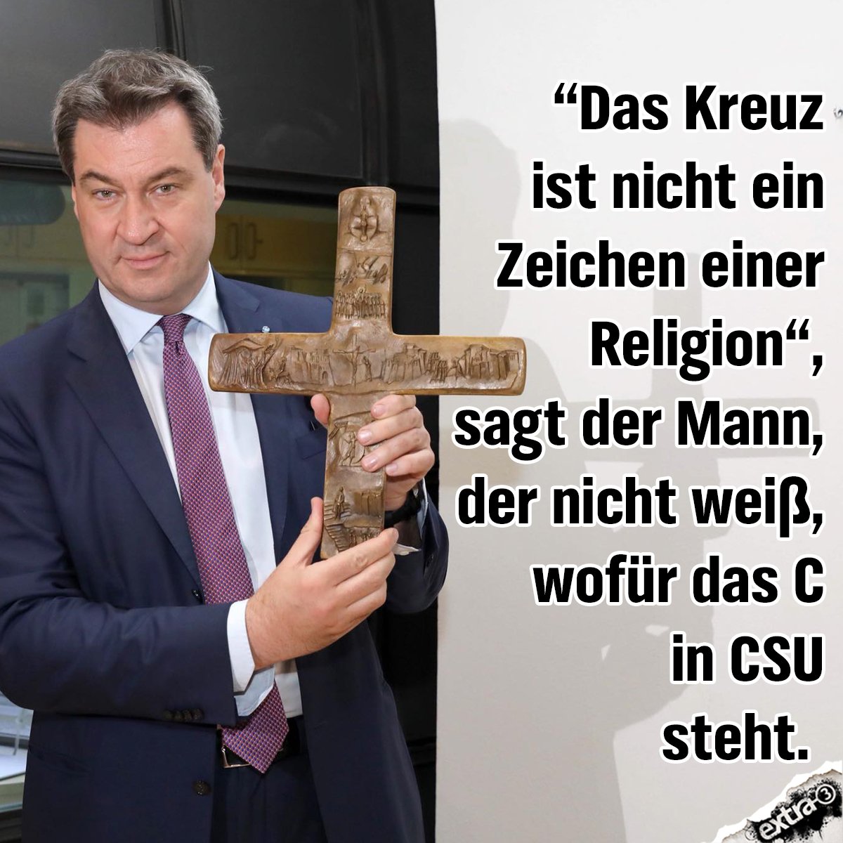 Woher sollte er auch? #söder #kruzifix #kreuz - scoopnest.com