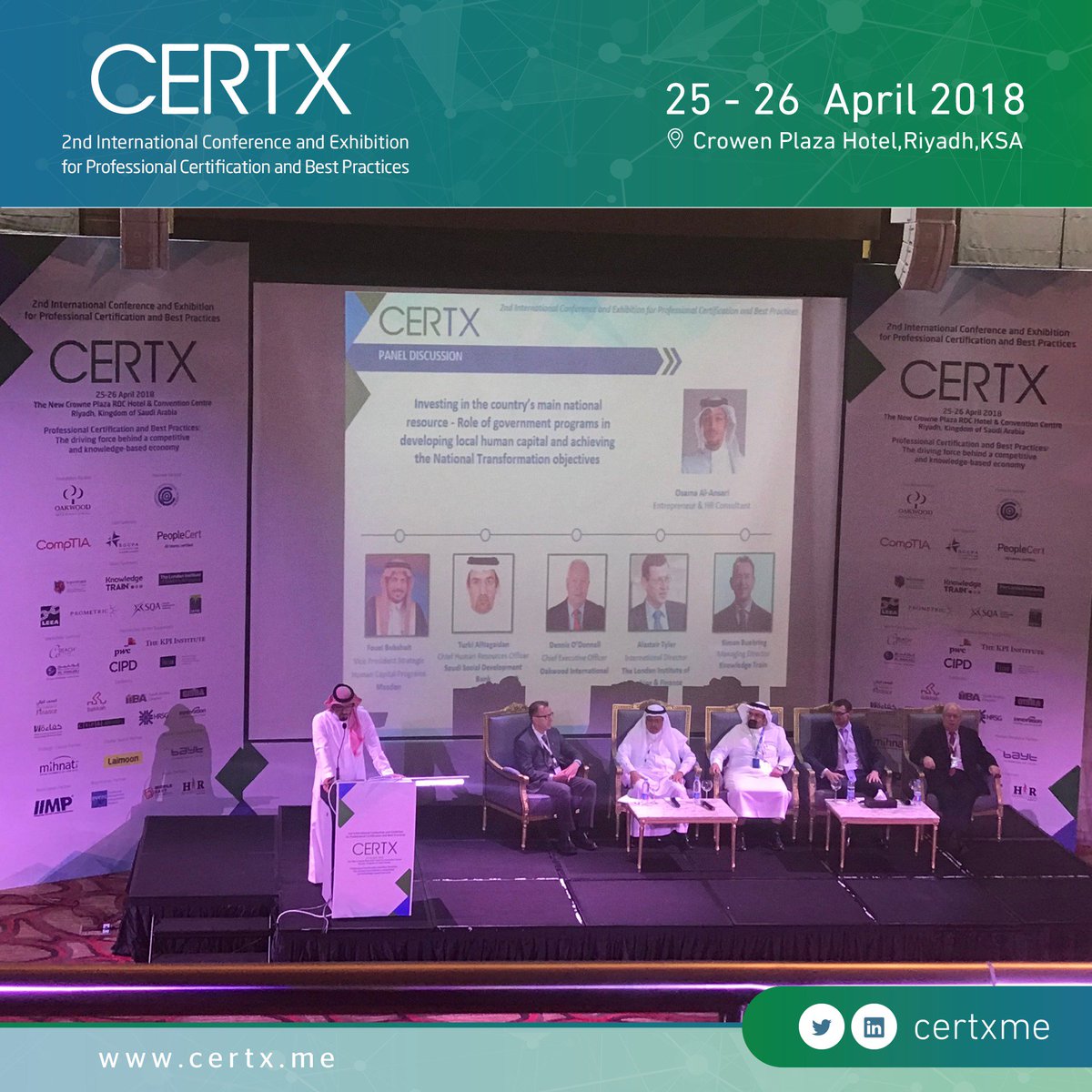 certxme's tweet photo. #Now 
The 2nd Panel discussion: Professional accredited certificates and enterprise change management
#CERTX2018 https://t.co/pylUeqjQol
