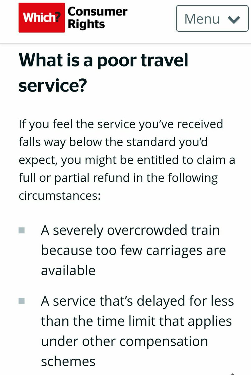 Phill143's tweet image. Hello @SW_Help - please let passengers know that they are entitled to request a refund for severe overcrowding caused by short formation, as per CRA.
@Fannytango you can email your refund request to customerrelations@swrailway.com - they typically refund 60% of single fare.