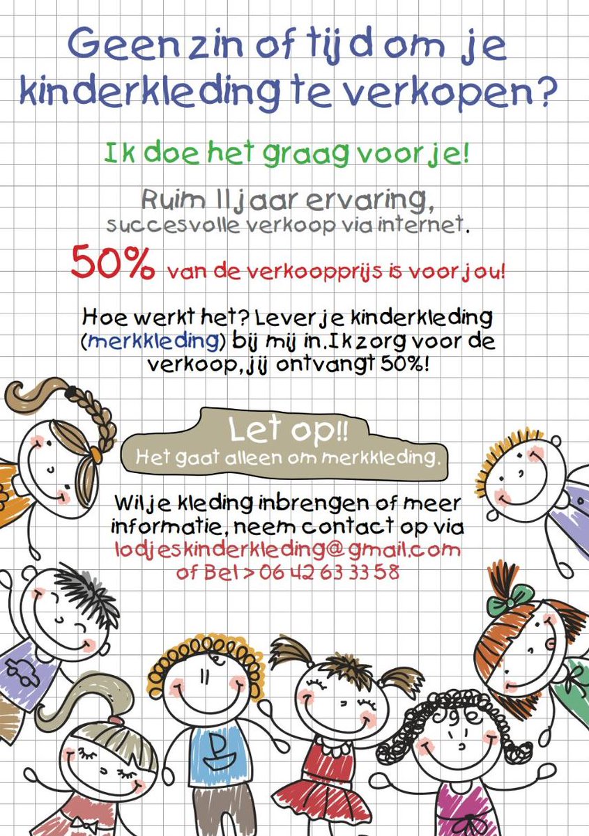Rubenlodewijk's tweet photo. Geen zin om zelf je #kinderkleding te verkopen? Zonde om op zolder te laten liggen. Vraag Gerdien, zij doet dat graag voor je! Zie de bijgesloten flyer! Regio #Drachten #Smallingerland #inbrengkinderkleding #merkkleding #tweedehands #circulaireeconomie https://t.co/Oy3V9QIE0F