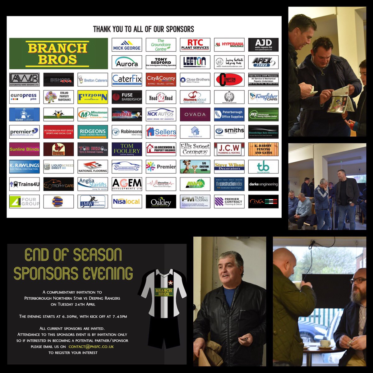 ⭐️🥂 PNS SPONSORS EVENING 2018 

More info on all our superb partners + sponsors here ➡️ bit.ly/2m6BS2f

If interested in becoming a sponsor do get in touch to discuss further. DM us here or email contact@pnsfc.co.uk

3/4