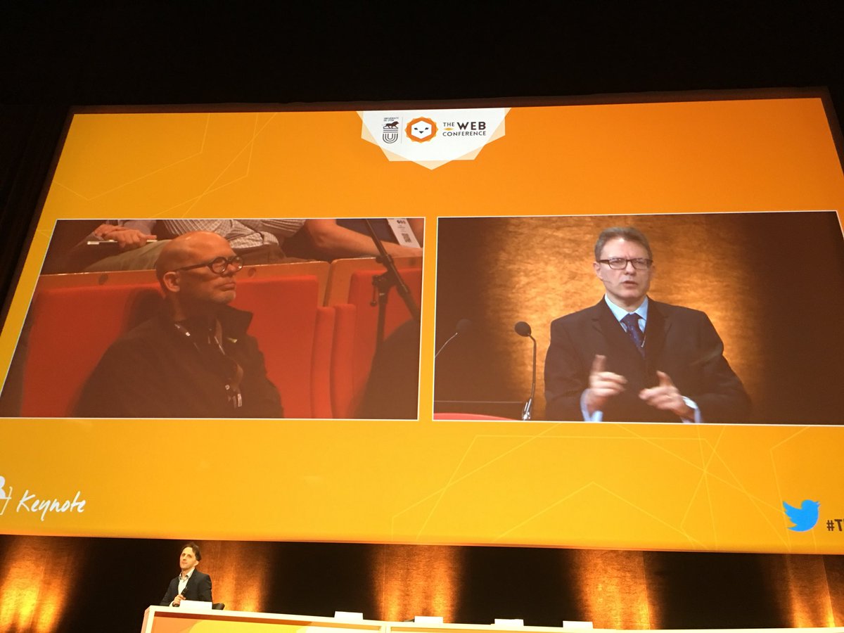 DameWendyDBE's tweet image. Our own @bblfish asks question of @Floridi at the end of his keynote. Brilliant staging by the Lyon team #TheWebConference @ECSUoS @unisouthampton