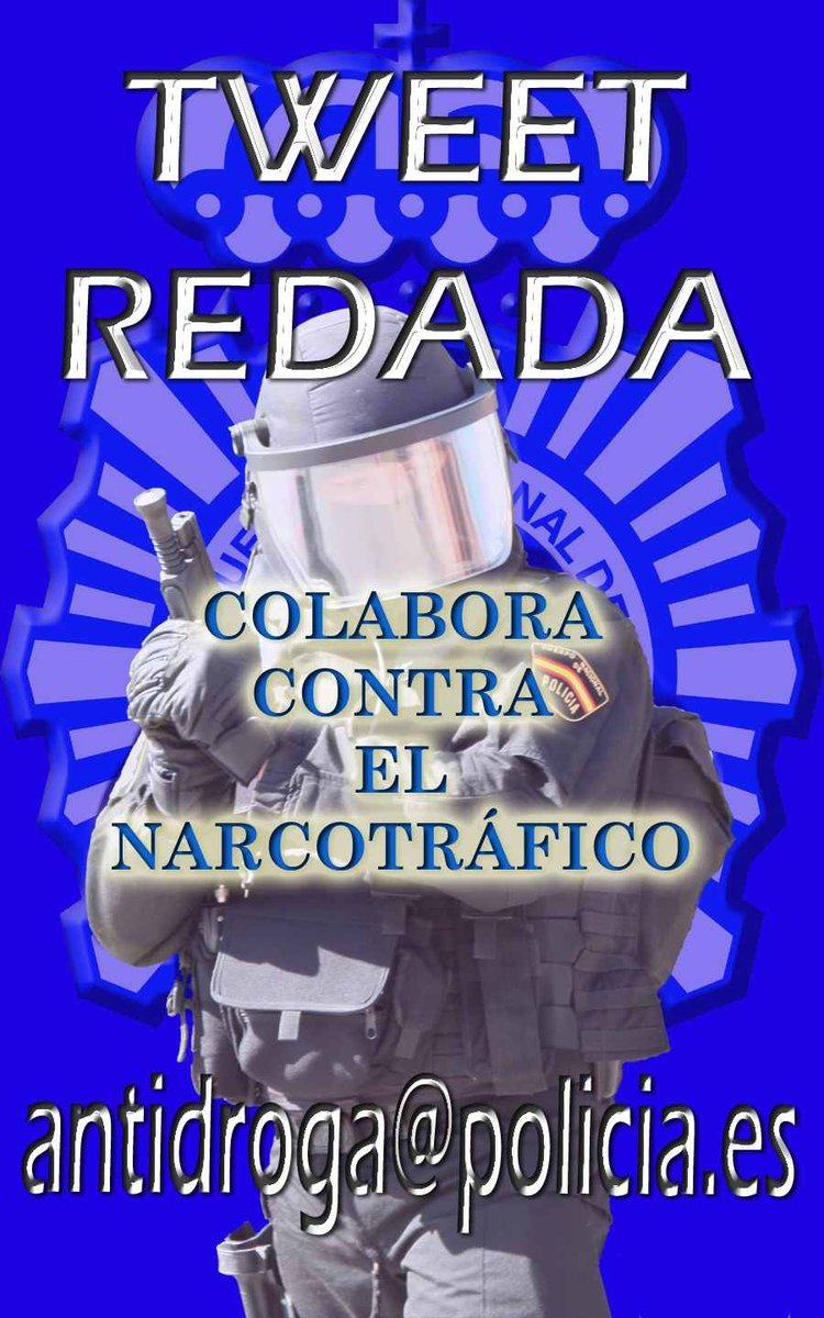 policia's tweet photo. Esta noche estrenamos: ¡TWEET REDADA!
L@s protagonistas principales en esta lucha sois vosotr@s, colaborando de forma confidencial en el correo antidroga@policia.es
#Gracias https://t.co/QfDpcXVOjP
